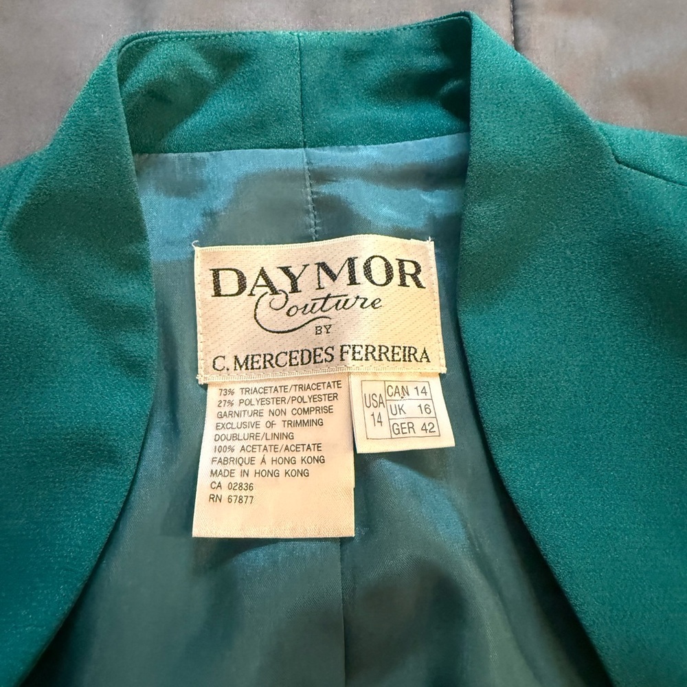 Daymor Couture Women's Elegant Teal Long Sleeve Dress